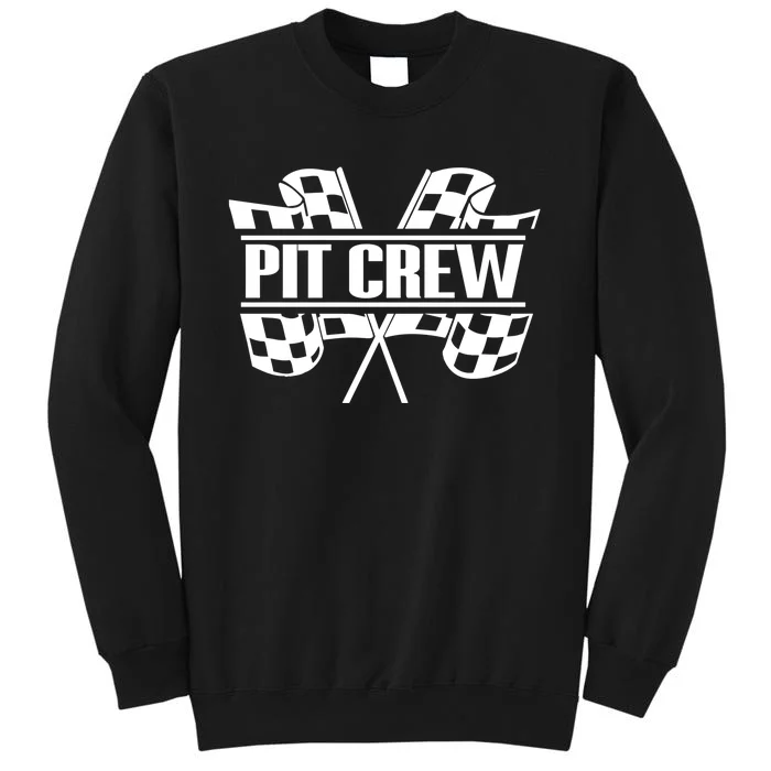 Dirt Track Racing Pit Crew Race Car Team Checker Flag Gift Tall Sweatshirt