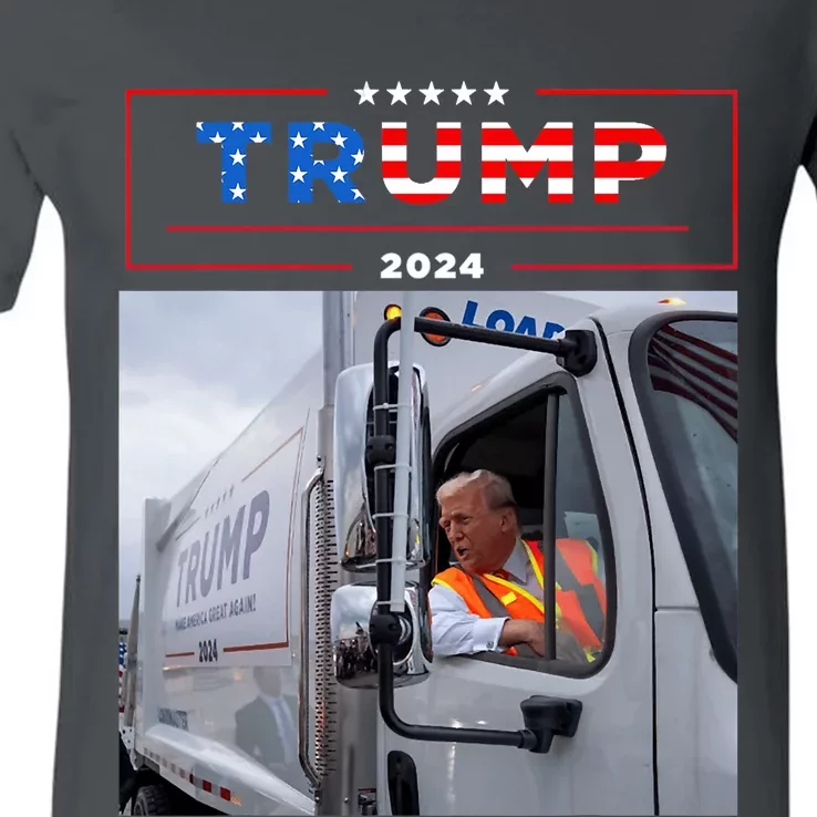 Donald Trump Rides In Garbage Truck Garbage Trump V-Neck T-Shirt