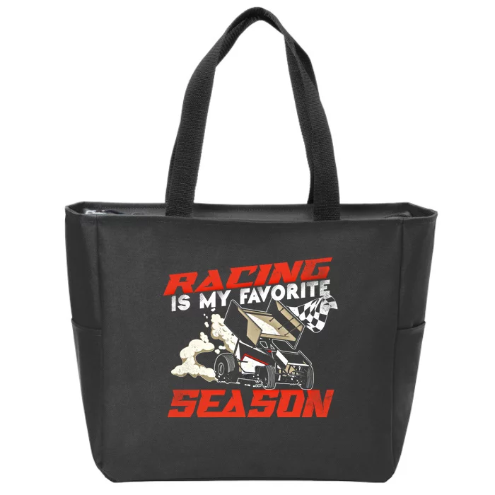 Dirt Track Racing Race Sprint Car Vintage Gift Zip Tote Bag