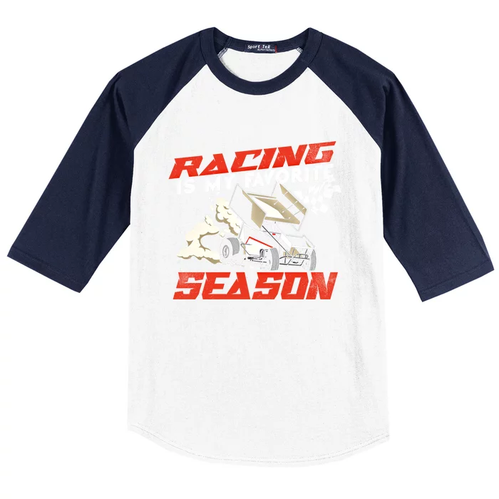 Dirt Track Racing Race Sprint Car Vintage Gift Baseball Sleeve Shirt