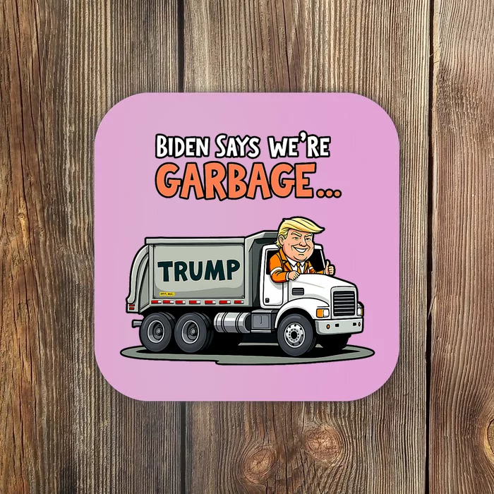 Donald Trump Rides In Garbage Truck Coaster