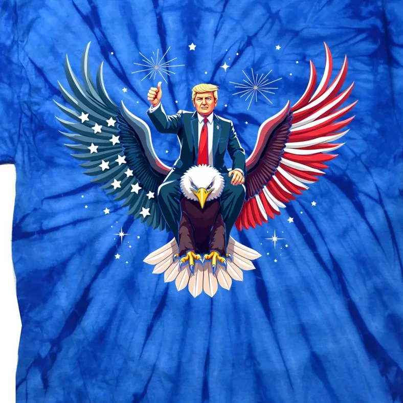 Donald Trump Riding An Eagle Cute Gift Tie-Dye T-Shirt