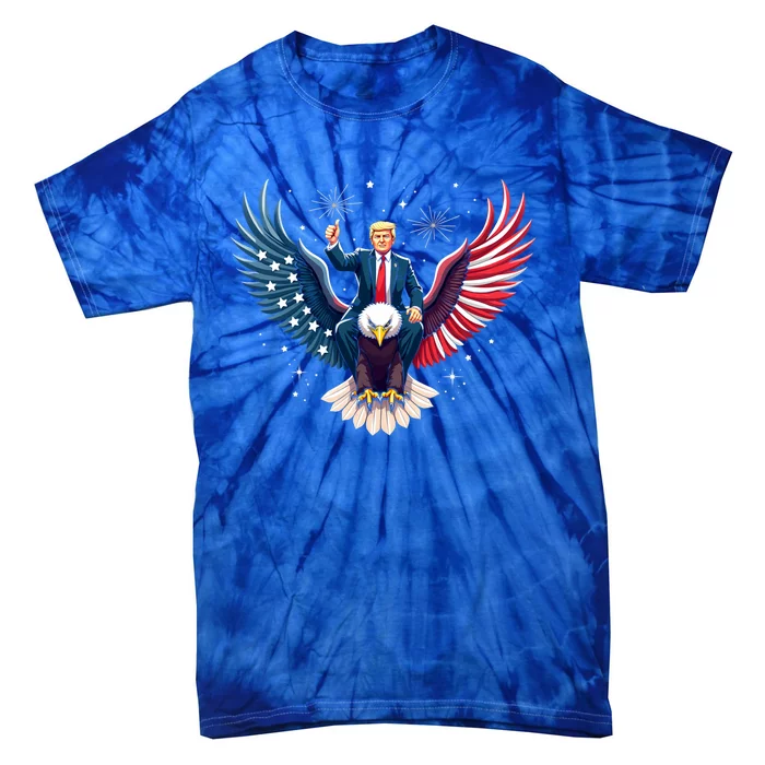 Donald Trump Riding An Eagle Cute Gift Tie-Dye T-Shirt