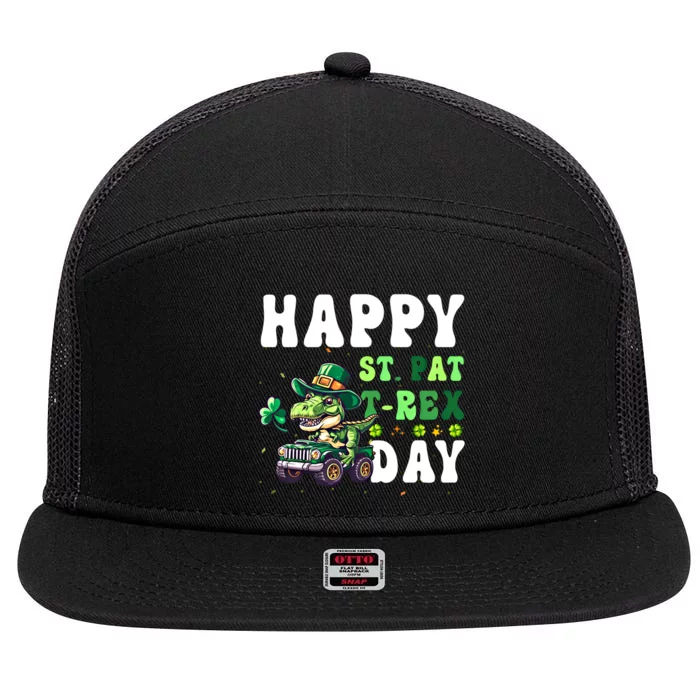 Dinosaur T Rex Monster Truck St Patricks Day St Patrex Day Gift 7 Panel Mesh Trucker Snapback Hat