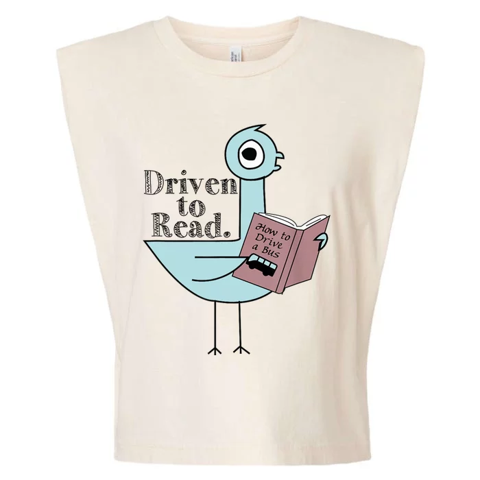 Driven To Read Pigeon Library Reading Books Readers Garment-Dyed Women's Muscle Tee