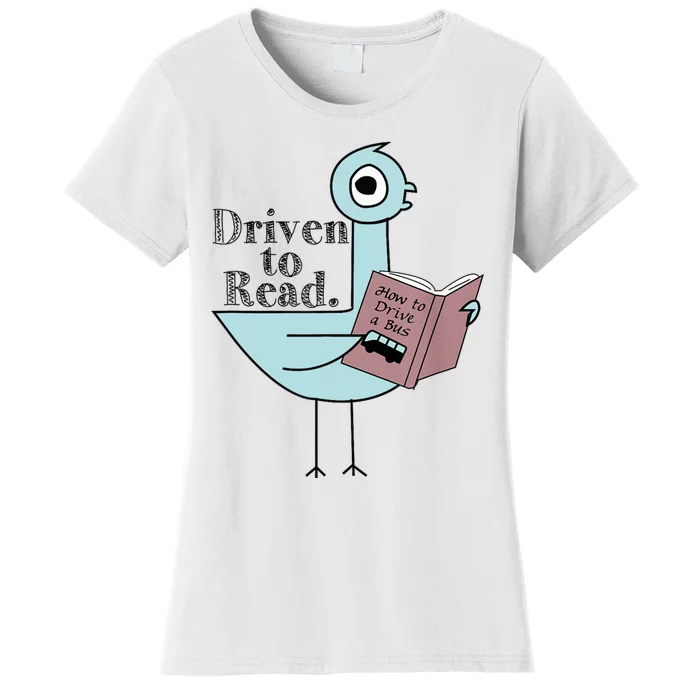 Driven To Read Pigeon Library Reading Books Readers Women's T-Shirt