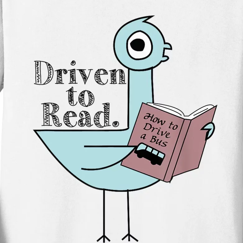 Driven To Read Pigeon Library Reading Books Readers Kids Long Sleeve Shirt