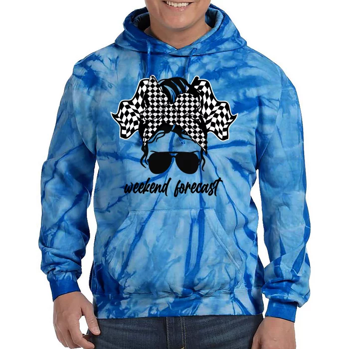 Dirt Track Racing Sprint Car Racing Checkered Flag Gift Tie Dye Hoodie