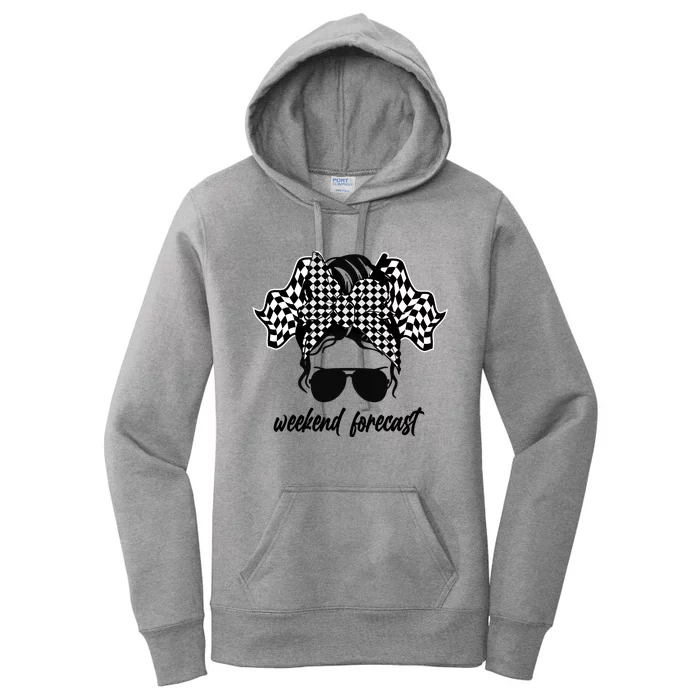 Dirt Track Racing Sprint Car Racing Checkered Flag Gift Women's Pullover Hoodie