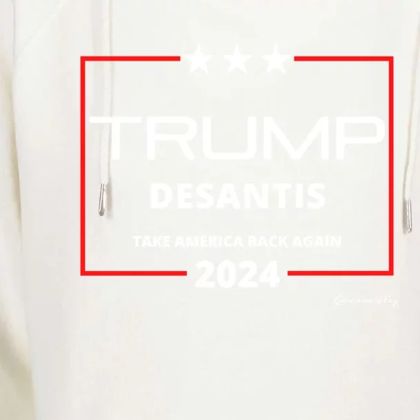 Donald Trump Ron Desantis 2024 Take America Back Again Usa#1 Gift Womens Funnel Neck Pullover Hood