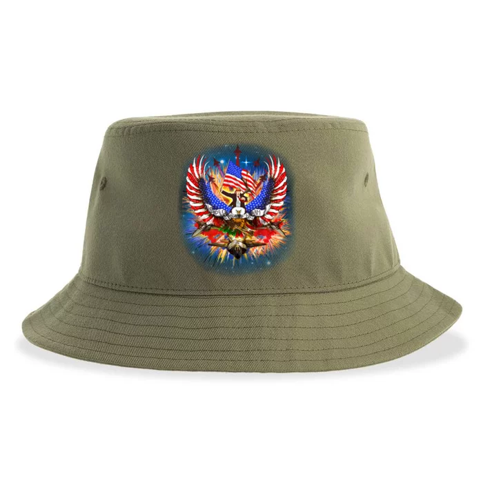 Donald Trump Riding Eagle Next Us President 2024 Epic Battle Cute Gift Sustainable Bucket Hat