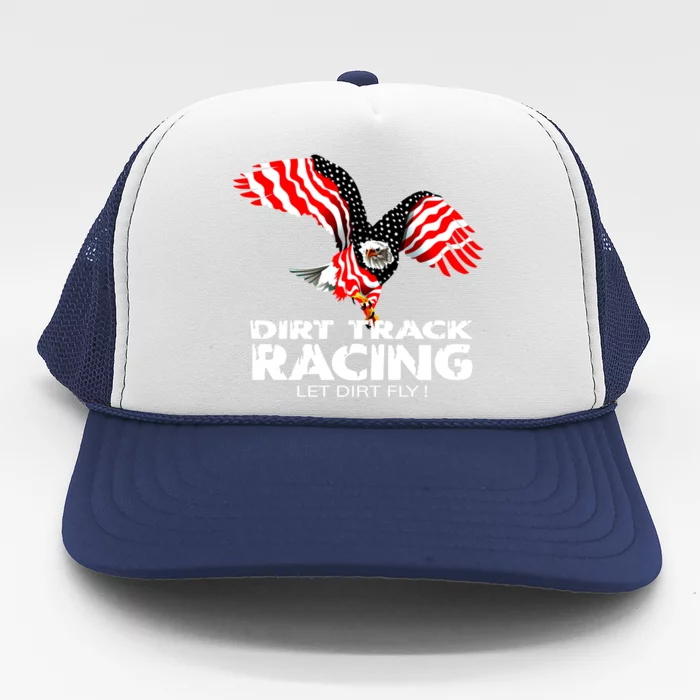 Dirt Track Racing Us Flag Dirt Modified Stock Car Racing Gift Trucker Hat