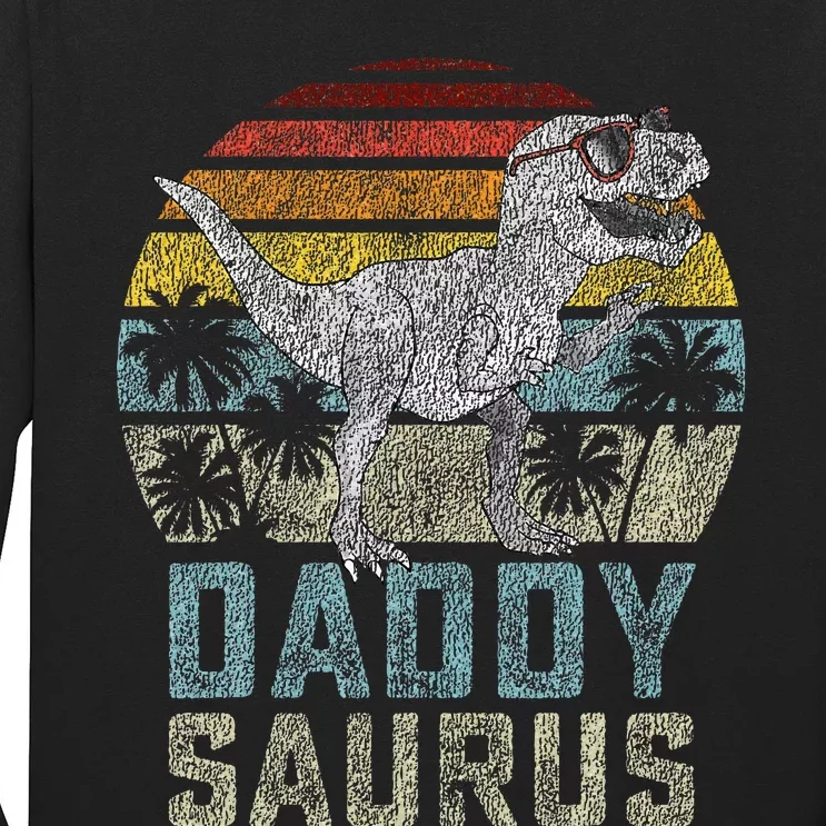 Daddysaurus T Rex Dinosaur Daddy Saurus Family Matching Long Sleeve Shirt