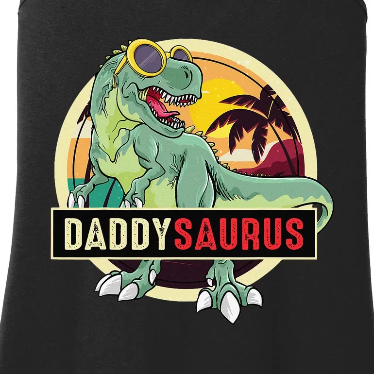 Daddysaurus T Rex Dinosaur Daddy Saurus Ladies Essential Tank