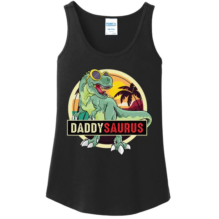 Daddysaurus T Rex Dinosaur Daddy Saurus Ladies Essential Tank