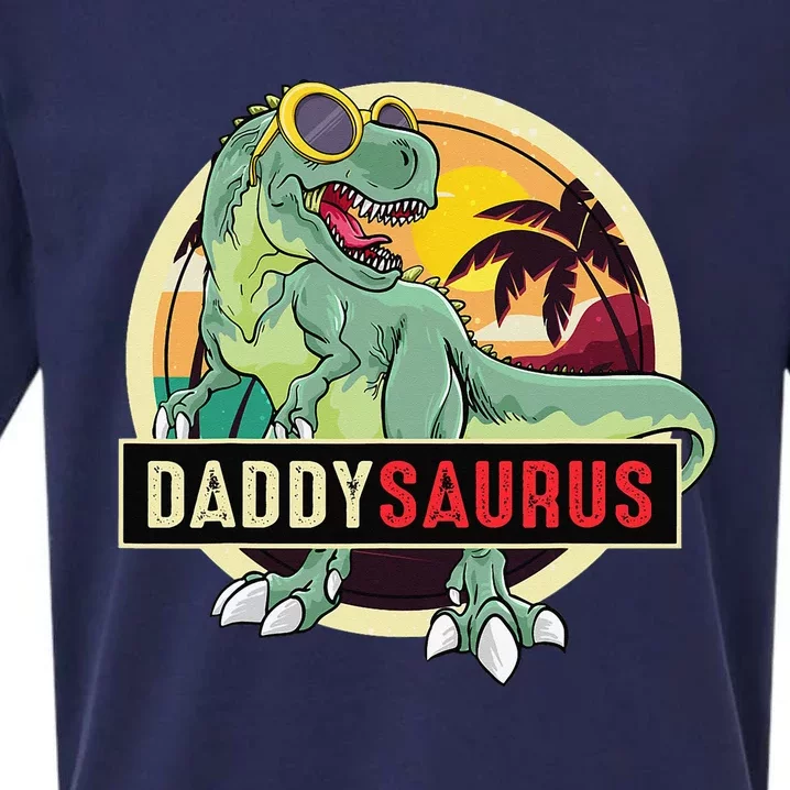 Daddysaurus T Rex Dinosaur Daddy Saurus Sueded Cloud Jersey T-Shirt