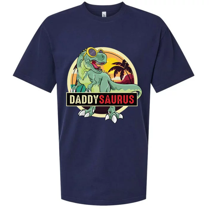 Daddysaurus T Rex Dinosaur Daddy Saurus Sueded Cloud Jersey T-Shirt