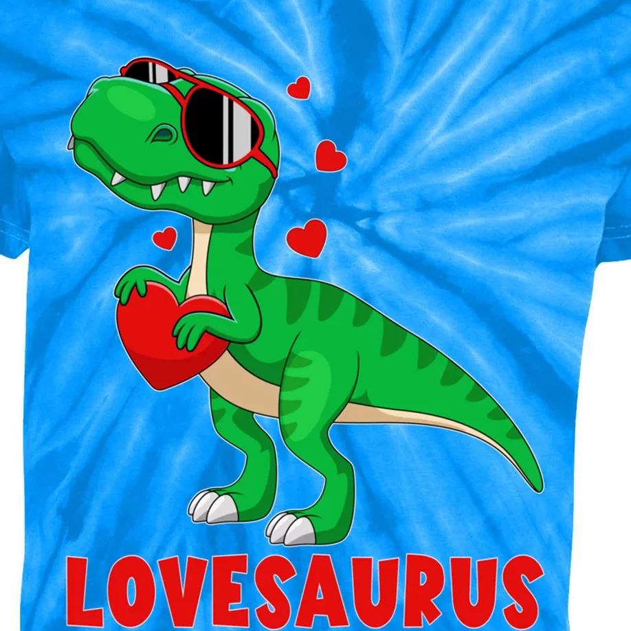 Dinosaur T Rex Valentines Day Valentine Lovesaurus Gift Kids Tie-Dye T-Shirt