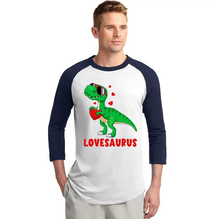 Dinosaur T Rex Valentines Day Valentine Lovesaurus Gift Baseball Sleeve Shirt