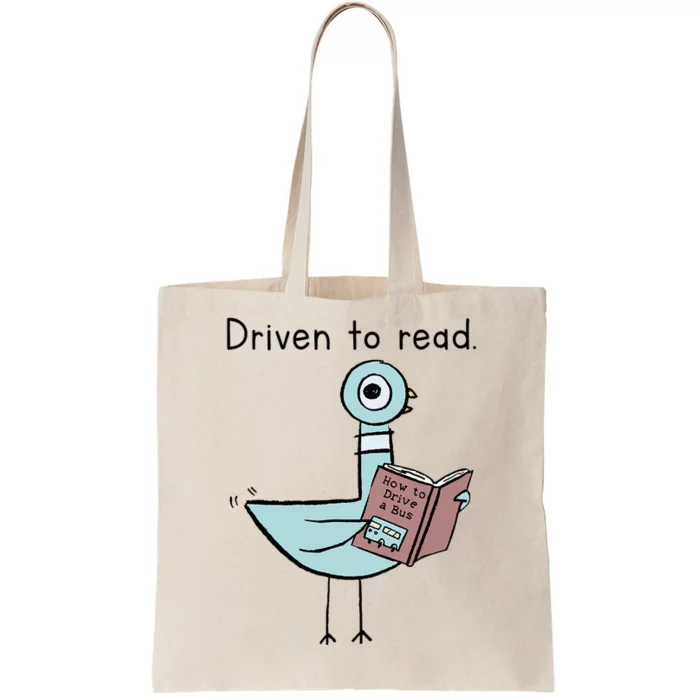 Driven To Read Pigeon Library Reading Books Reader Tote Bag