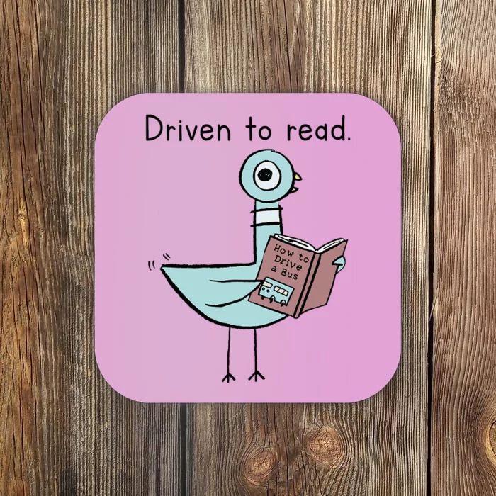 Driven To Read Pigeon Library Reading Books Reader Coaster