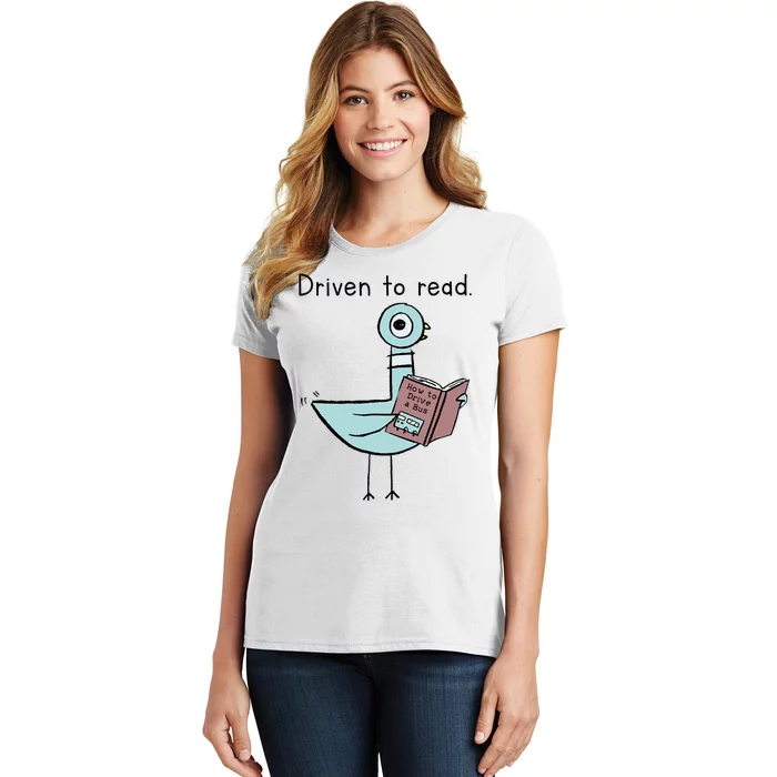 Driven To Read Pigeon Library Reading Books Reader Women's T-Shirt