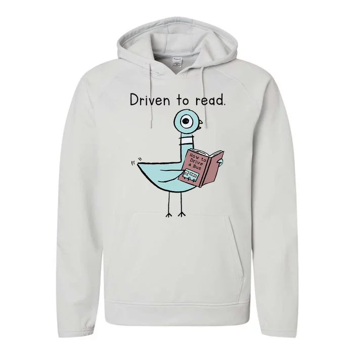 Driven To Read Pigeon Library Reading Books Reader Performance Fleece Hoodie