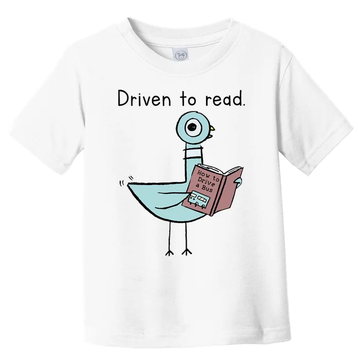 Driven To Read Pigeon Library Reading Books Reader Toddler T-Shirt