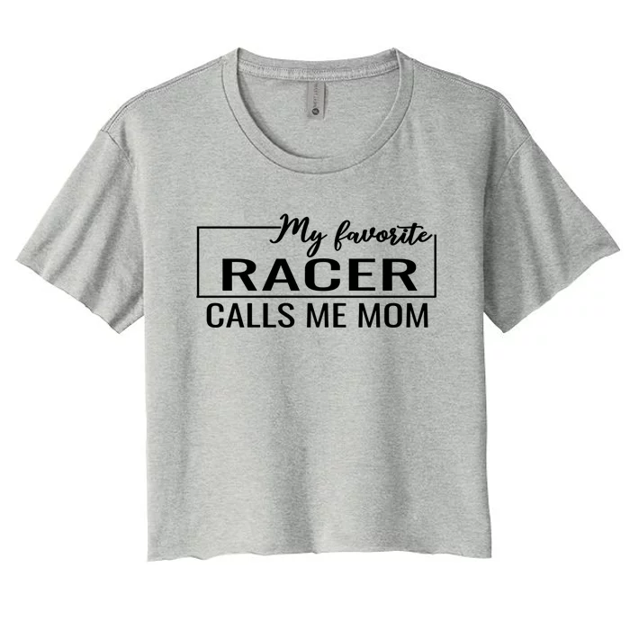 Dirt Track Racing Racers Mom Sprint Car Racing Rally Gift Women's Crop Top Tee