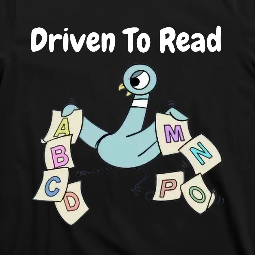 Driven To Read Pigeon Library Reading Books Reader T-Shirt