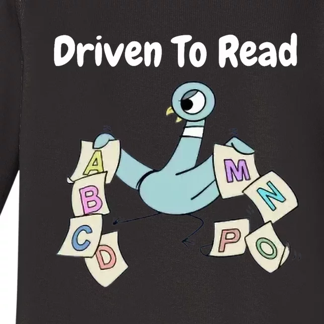 Driven To Read Pigeon Library Reading Books Reader Baby Long Sleeve Bodysuit