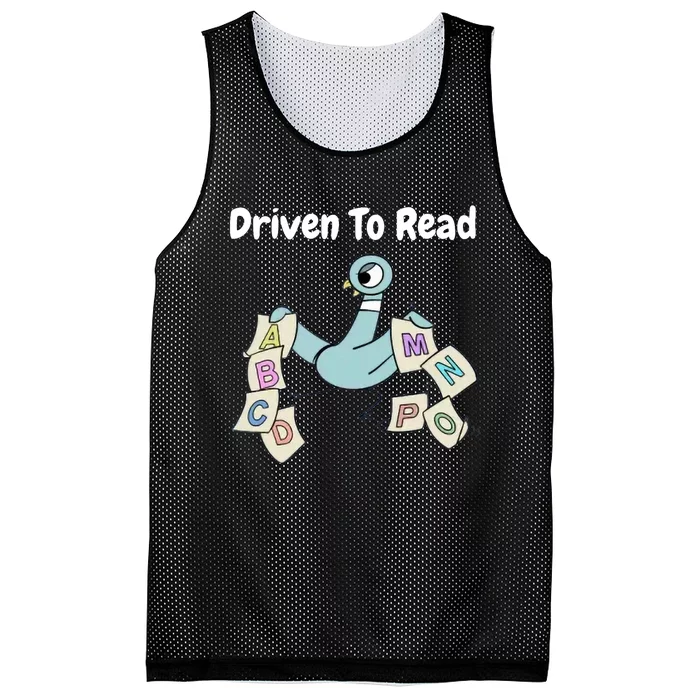 Driven To Read Pigeon Library Reading Books Reader Mesh Reversible Basketball Jersey Tank