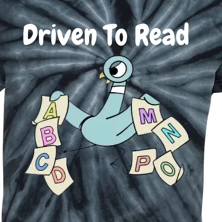 Driven To Read Pigeon Library Reading Books Reader Kids Tie-Dye T-Shirt