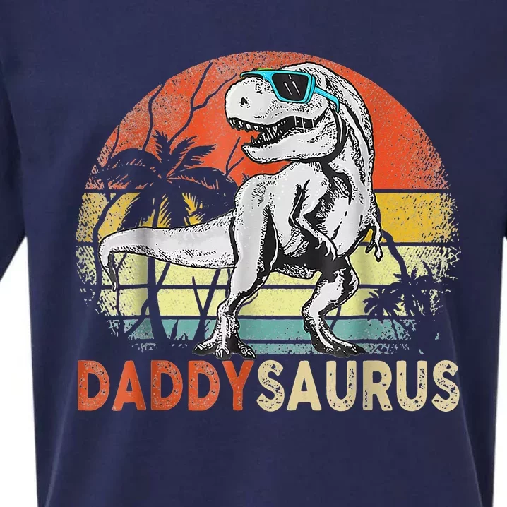 Daddysaurus T Rex Dinosaur Daddy Saurus Family Matching Sueded Cloud Jersey T-Shirt