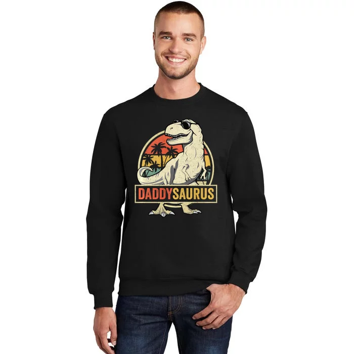 Daddysaurus T Rex Dinosaur Daddy Saurus Family Matching Hoodie Tall Sweatshirt