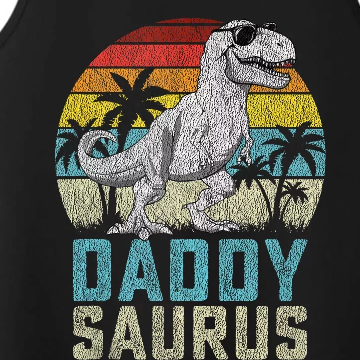 Daddysaurus T Rex Dinosaur Daddy Saurus FatherS Family Tank Top Performance Tank