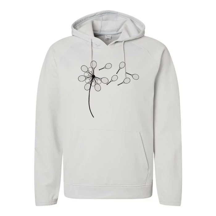 Dandelion Tennis Racket Performance Fleece Hoodie