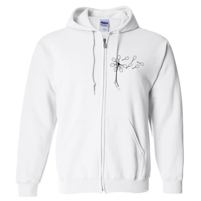 Dandelion Tennis Racket Full Zip Hoodie