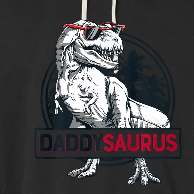 Daddysaurus T Rex Dinosaur Gift Daddy Saurus Family Matching Sweatshirt Garment-Dyed Fleece Hoodie