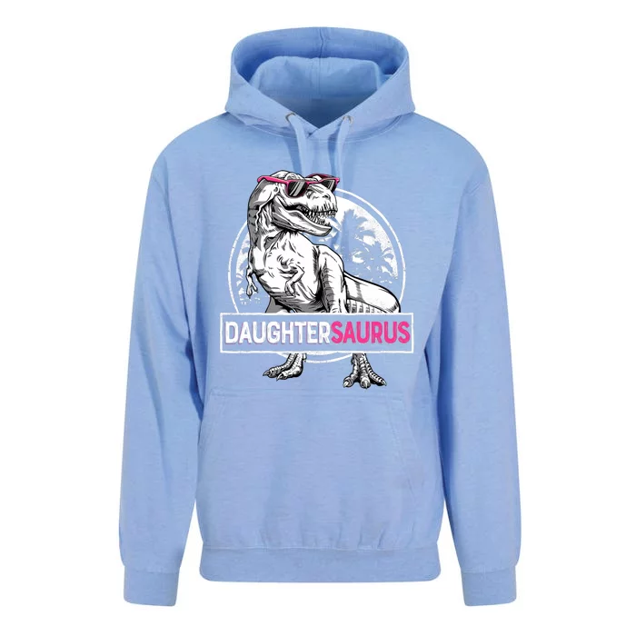 Daughtersaurus T Rex Dinosaur Funny Daughter Saurus Family Unisex Surf Hoodie