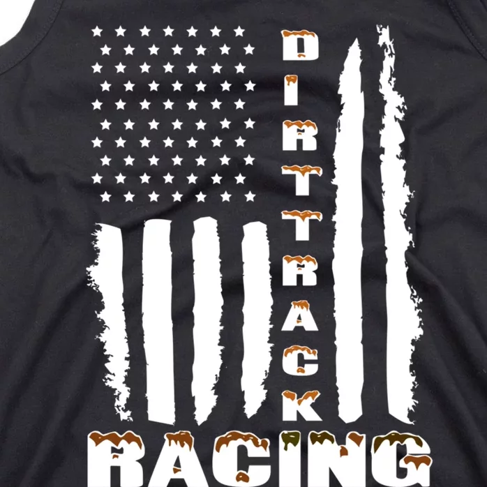 Dirt Track Racing American Flag Funny Mud Design Tank Top