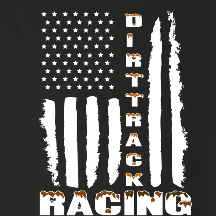 Dirt Track Racing American Flag Funny Mud Design Toddler Long Sleeve Shirt