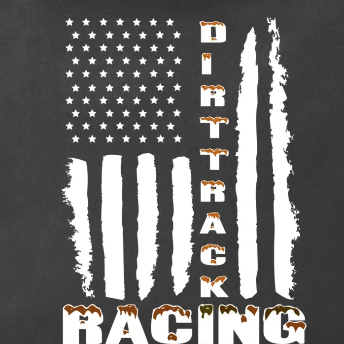 Dirt Track Racing American Flag Funny Mud Design Zip Tote Bag