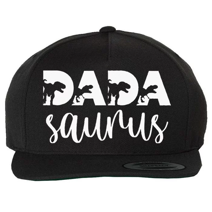 Dadasaurus T Rex Dinosaur Funny Dada Saurus Mothers Family Wool Snapback Cap