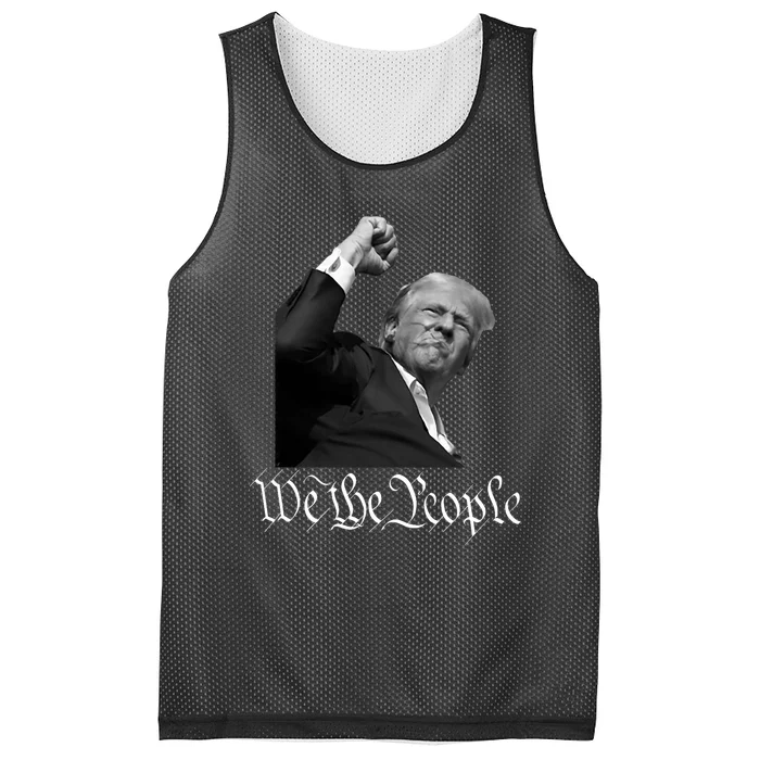 Donald Trump Raising Fist We The People Mesh Reversible Basketball Jersey Tank