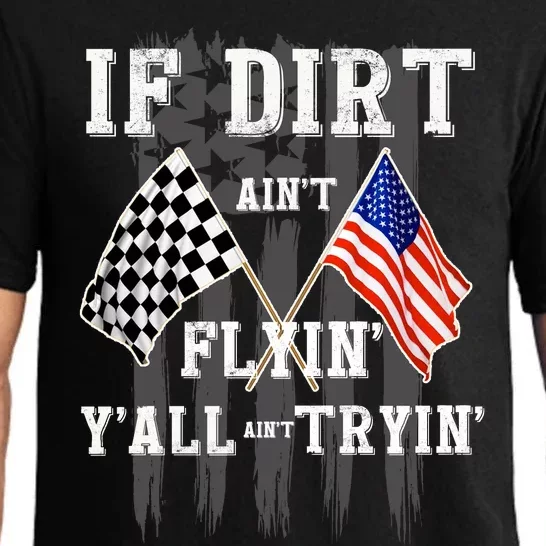 Dirt Track Racing Motocross Stock Car Racing Funny Gift Pajama Set