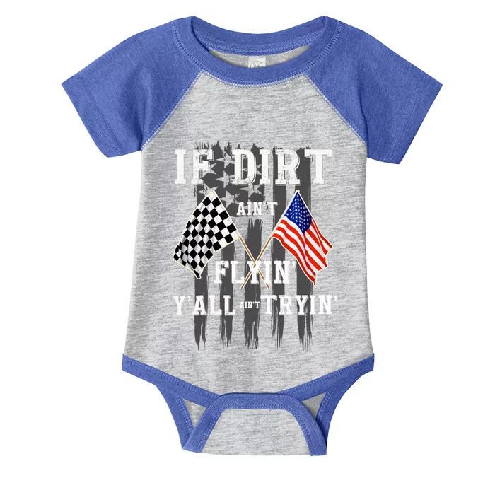 Dirt Track Racing Motocross Stock Car Racing Funny Gift Infant Baby Jersey Bodysuit