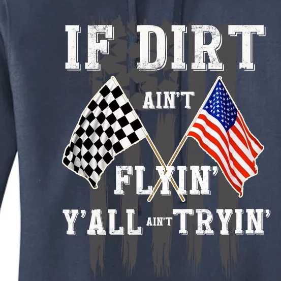 Dirt Track Racing Motocross Stock Car Racing Funny Gift Women's Pullover Hoodie