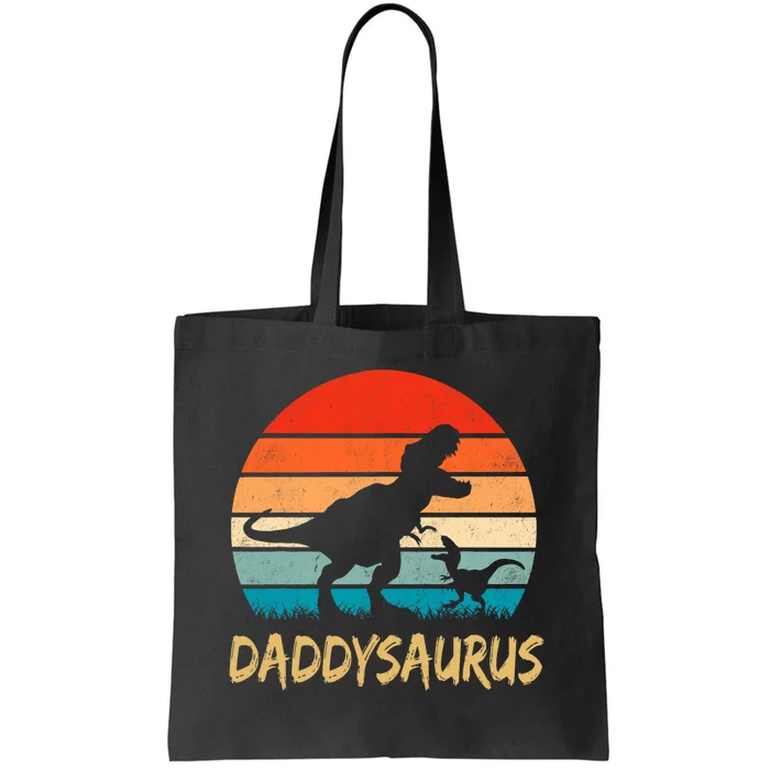 Daddysaurus T Rex Dinosaur Daddy Saurus Family Matching Tote Bag