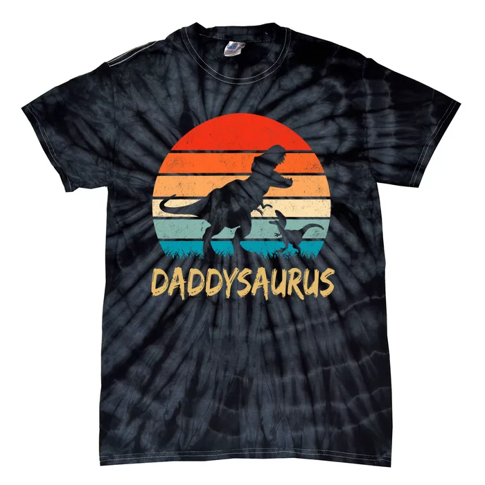 Daddysaurus T Rex Dinosaur Daddy Saurus Family Matching Tie-Dye T-Shirt